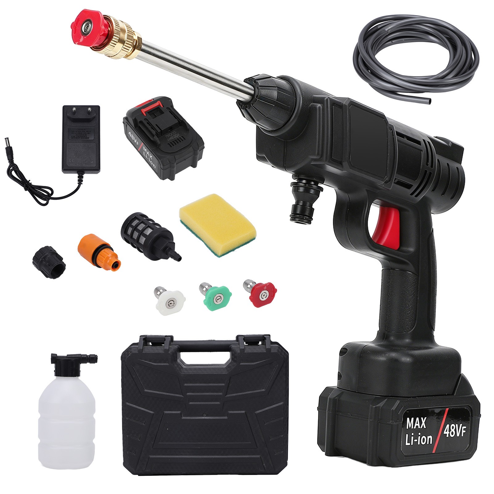 Portable Pressure Washer Cordless Power Car Cleaner 30Bar With 3 Nozzles 2 IFHU