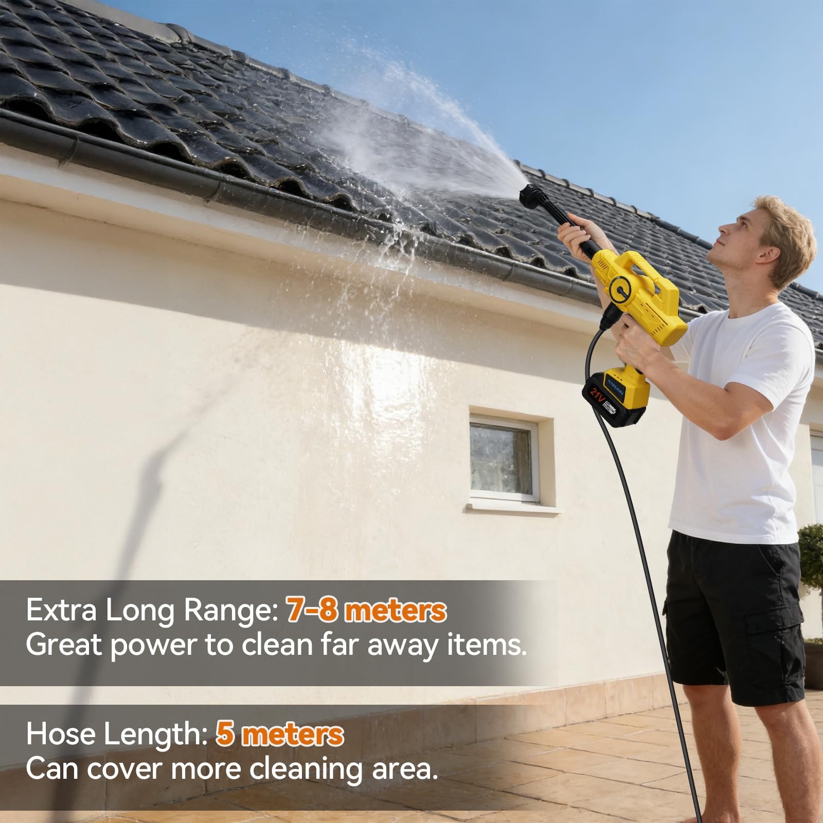 Portable Car Washer ，6-in-1 Nozzle,10 Level,Handheld Car Washer, 16FT Hose, P…