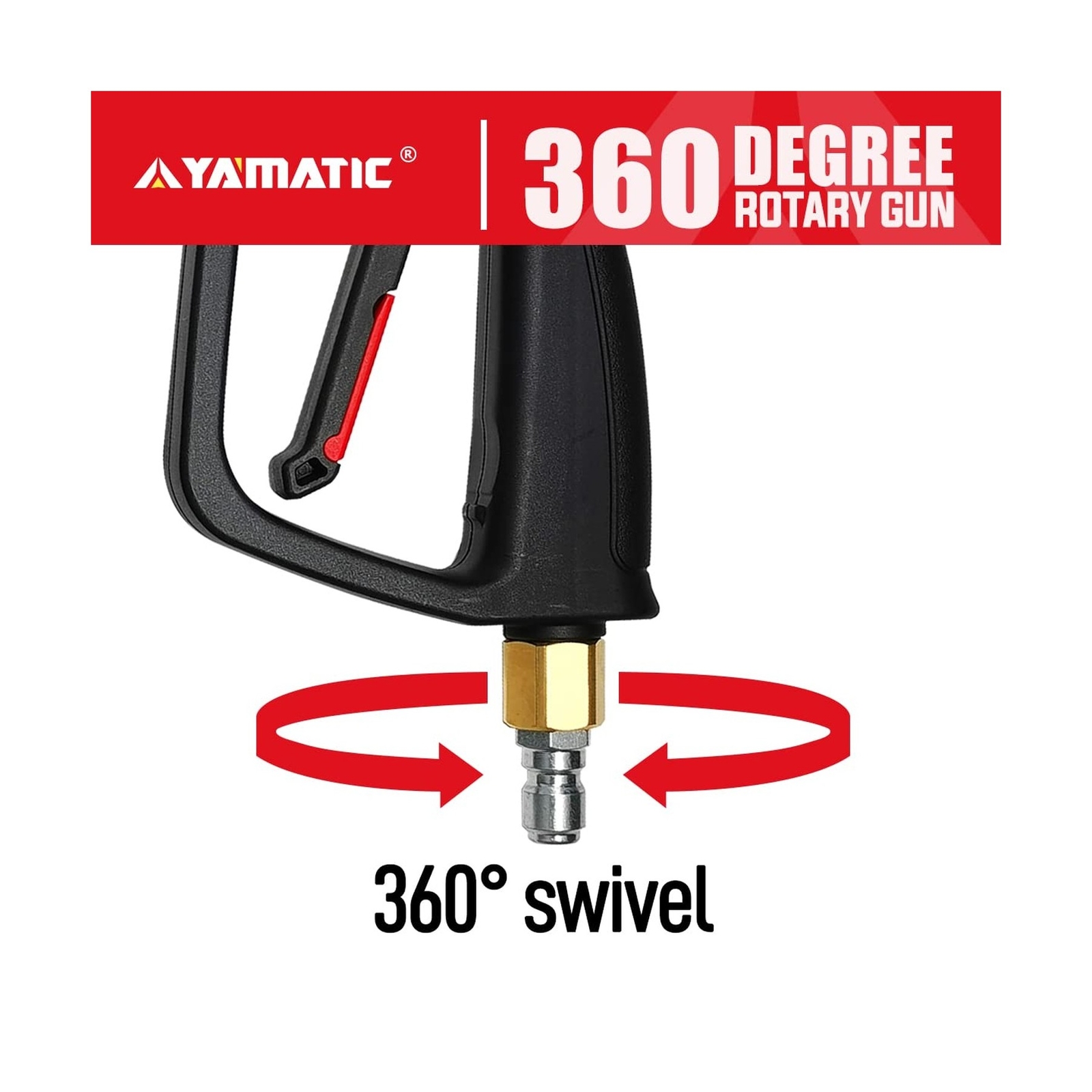 YAMATIC Pressure Washer Gun with 3/8″ Swivel Quick Connector & M22-14mm Fitti…