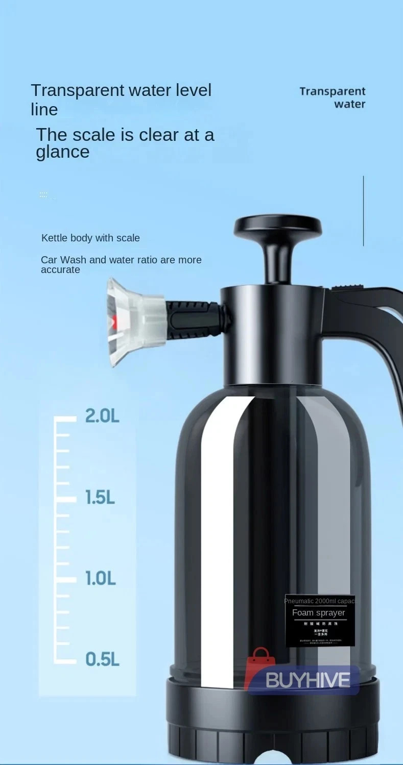 2L Hand Pump Foam Sprayer Pneumatic Washer Foam Snow Foam High Pressure Car Wash