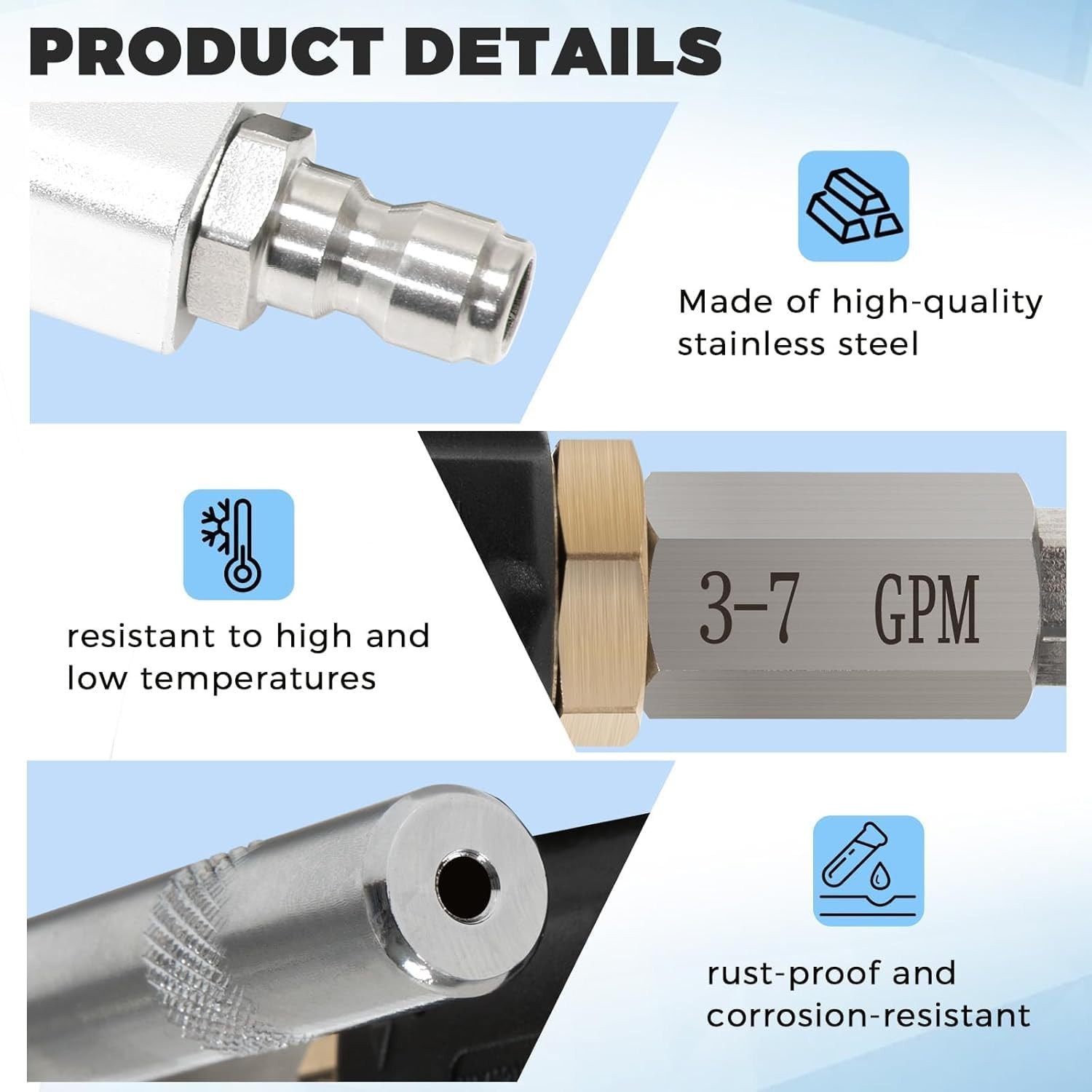 Shooter Tip M5 Twist Nozzle for Pressure Washer, 3-7 GPM, Adjustable Long Range