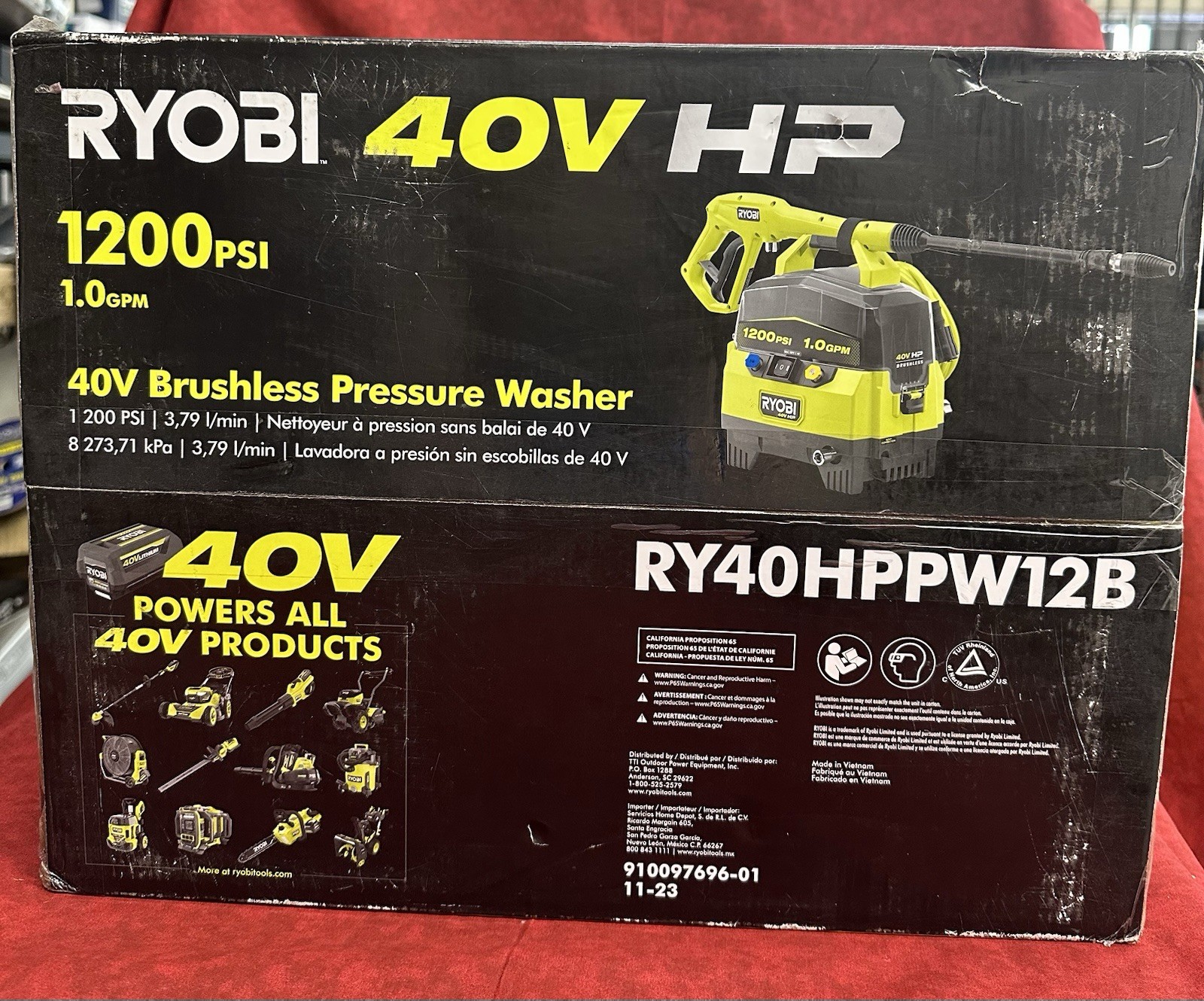 💥BRAND NEW FACTORY SEALED💥RYOBI RY40HPPW12B 40V Brushless PRESSURE WASHER!!!💥