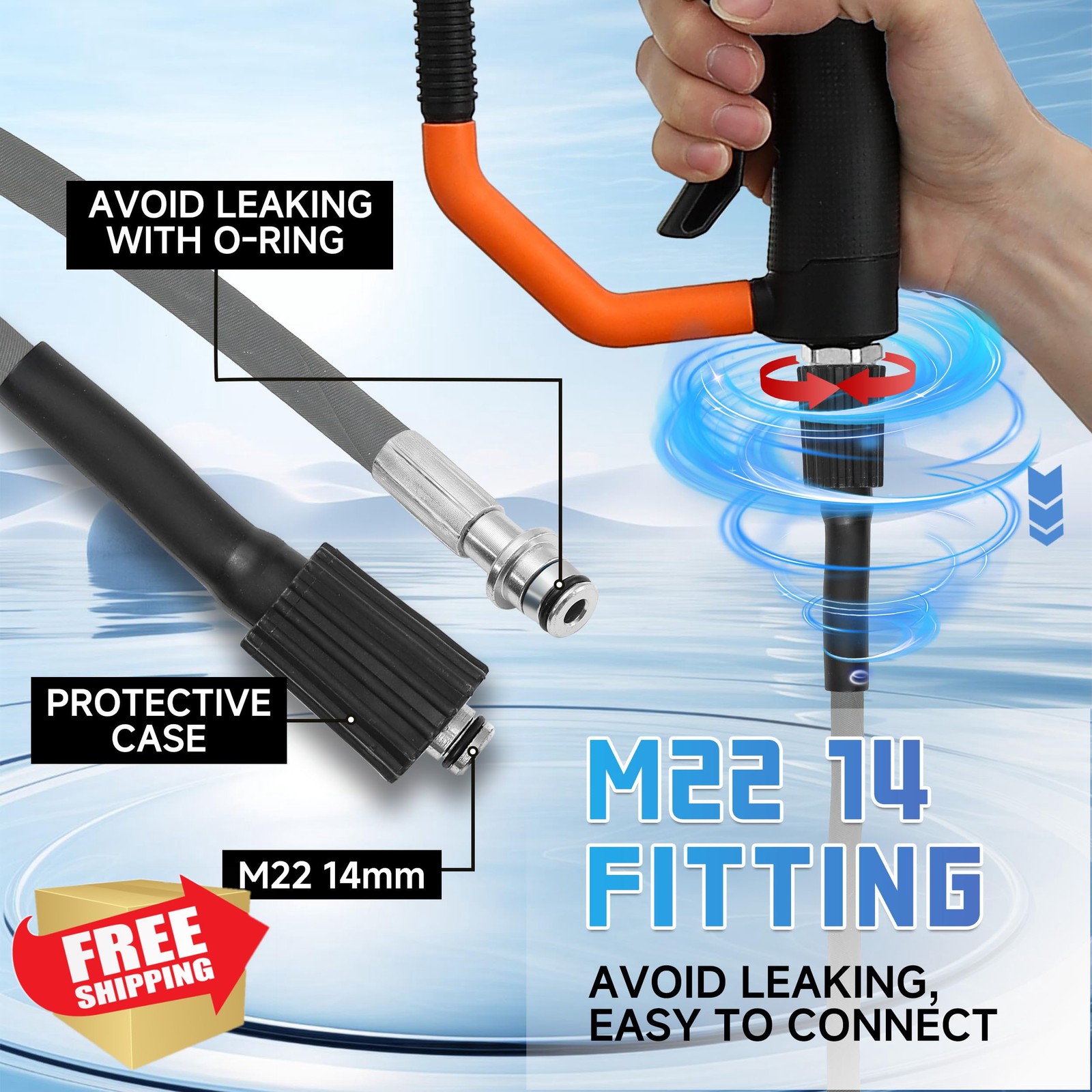 RIDGE WASHER M22-14MM Pressure Washer Hose 50ft