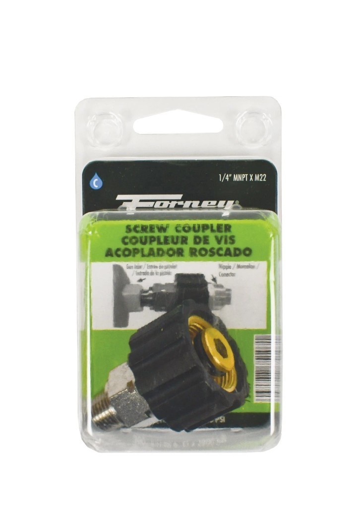Forney 75107 Pressure Washer Accessories, Male Screw Coupling, M22F to 1/4-Inch