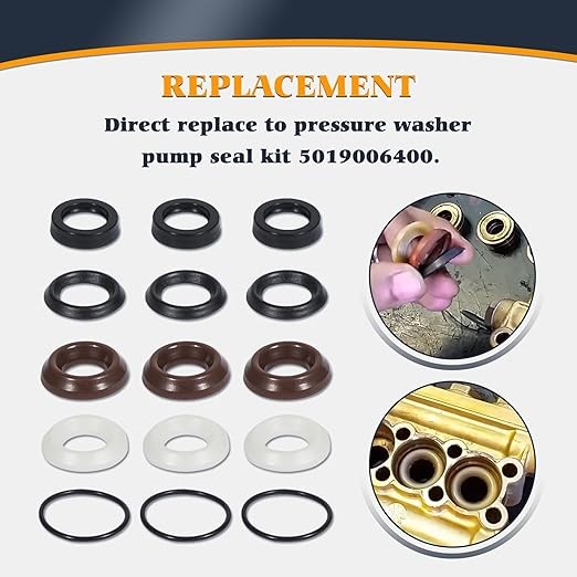 For ZWD & ZWDK Series 15mm Pumps Piston Pressure Washer Seal Kit 5019006400