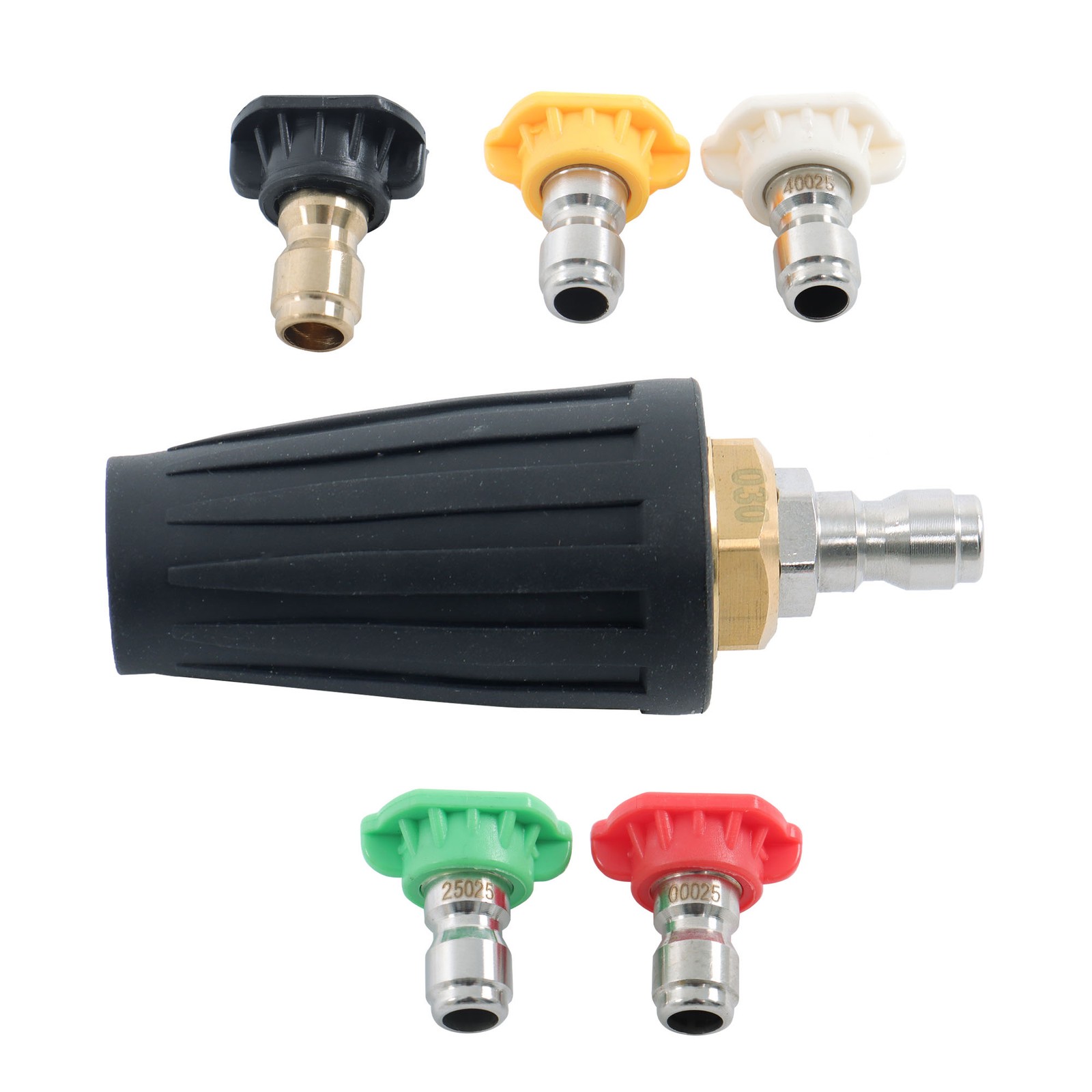 1/4 inch 3600 PSI Rotating High Pressure Turbine Nozzle Set with 5 Spray Nozzles