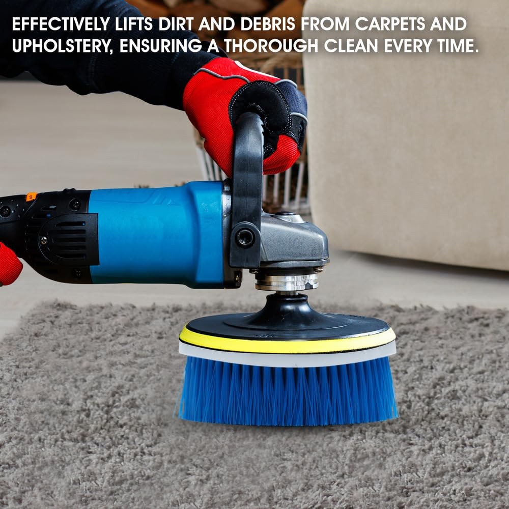 Nanoskin 5″ Carpet & Upholstery Rotary Brush with 1.5-Inch Bristle – 5″, Blue