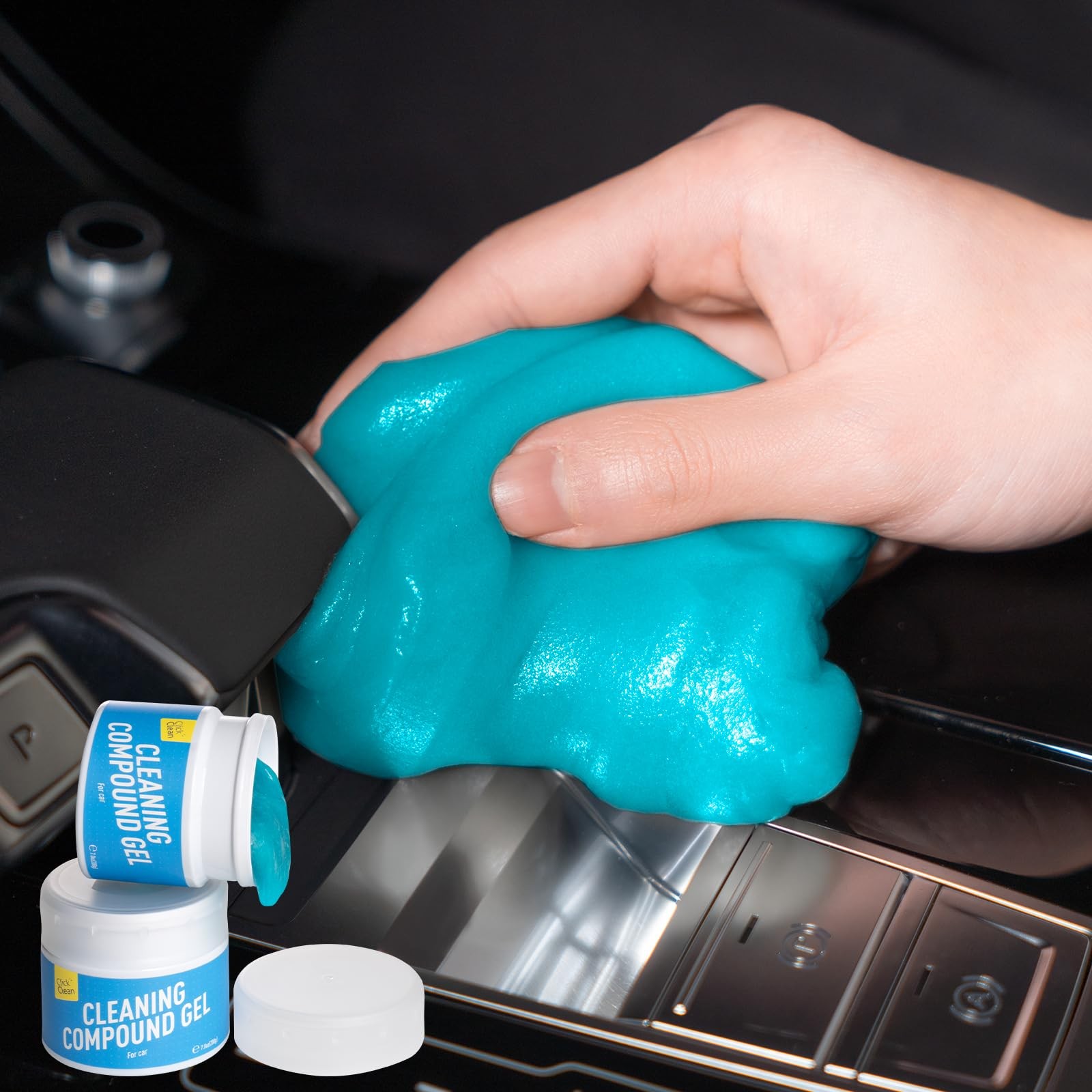 CLICK CLEAN 2Pcs Cleaning Gel for Car, 7oz Car 7 Ounce (Pack of 2), Blue+Blue