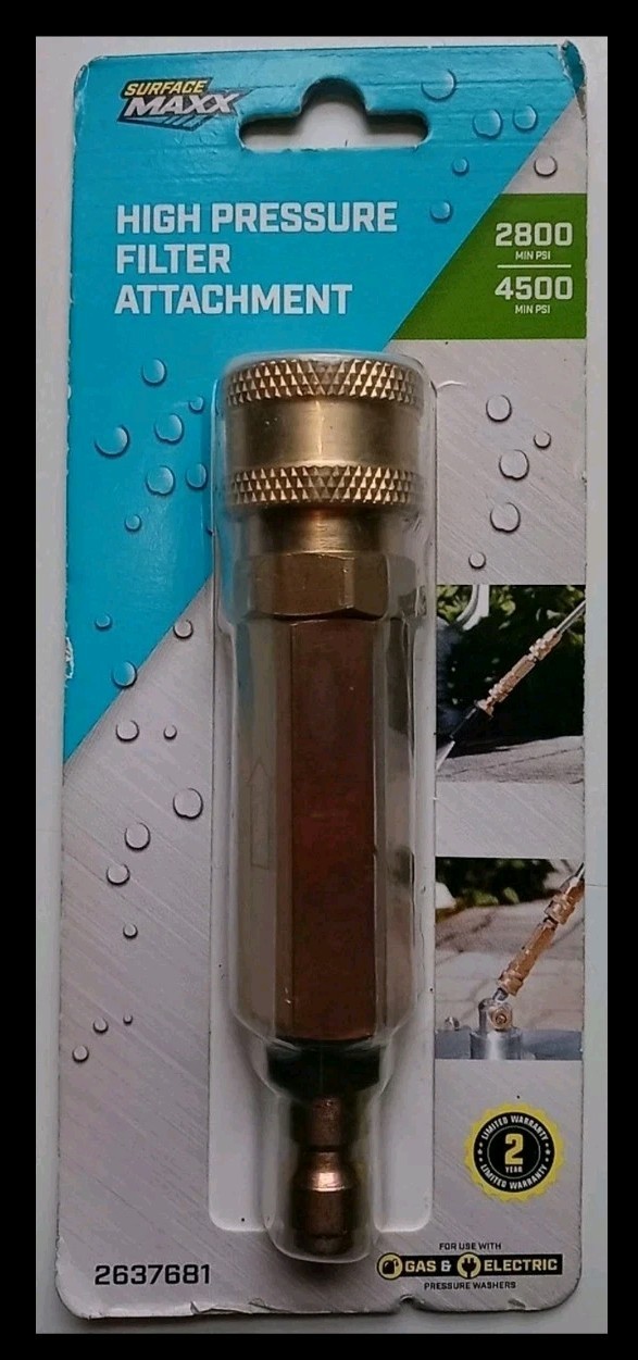 Surface Maxx Pressure Washer Filter 4500 PSI Attachment Sealed New