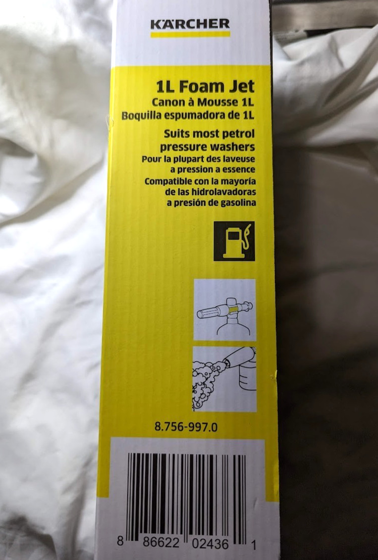 KARCHER 1L Foam Jet 4000 PSI 1/4″ Quick Connect Soap Nozzle 8.756-997.0 SEALED!