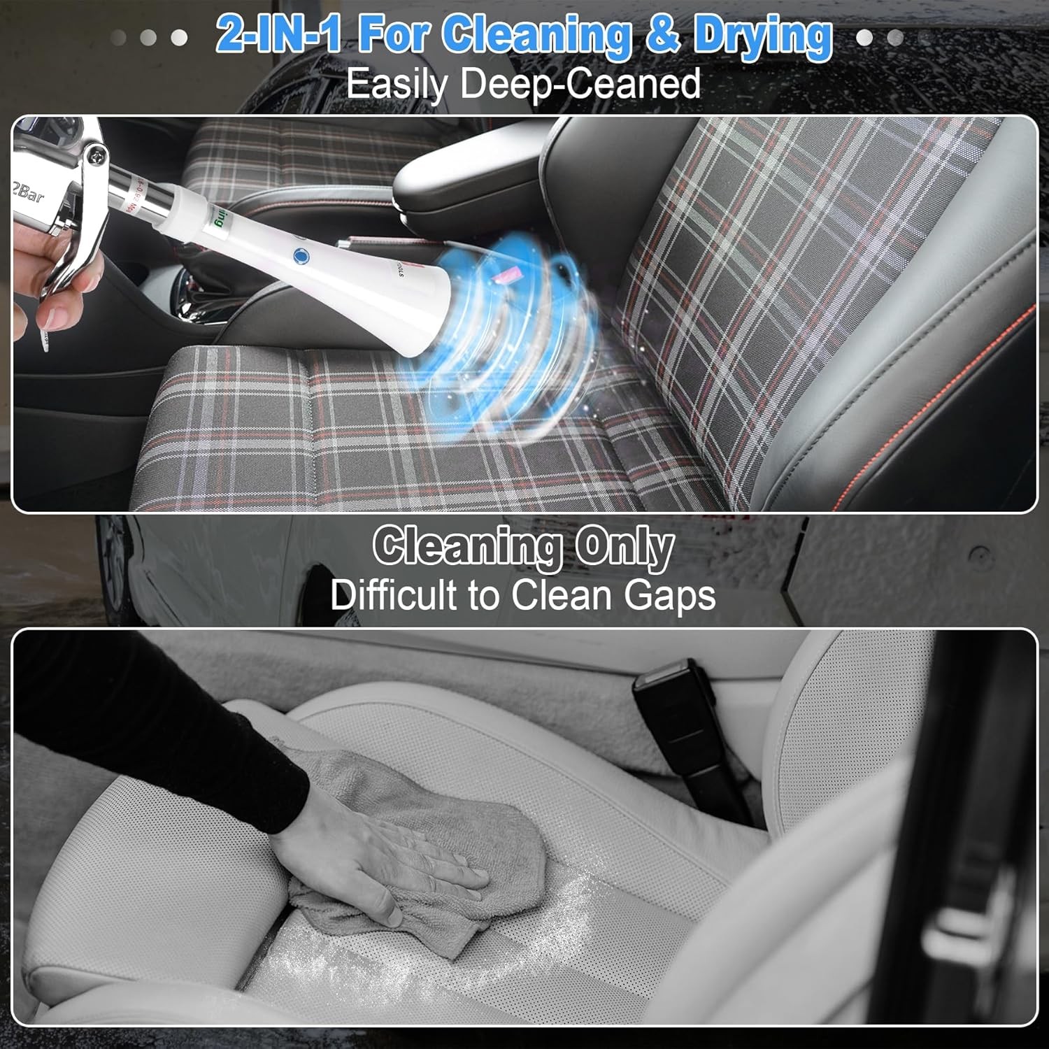 Car Cleaning Gun Detailing Dry Air Blow Gun, High Pressure Car Interior Cleaning