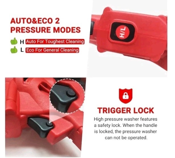 AUTOGEN 650 PSI Cordless Pressure Washer 20V 4.0Ah w/ 2 Batteries Charger 6-in-1