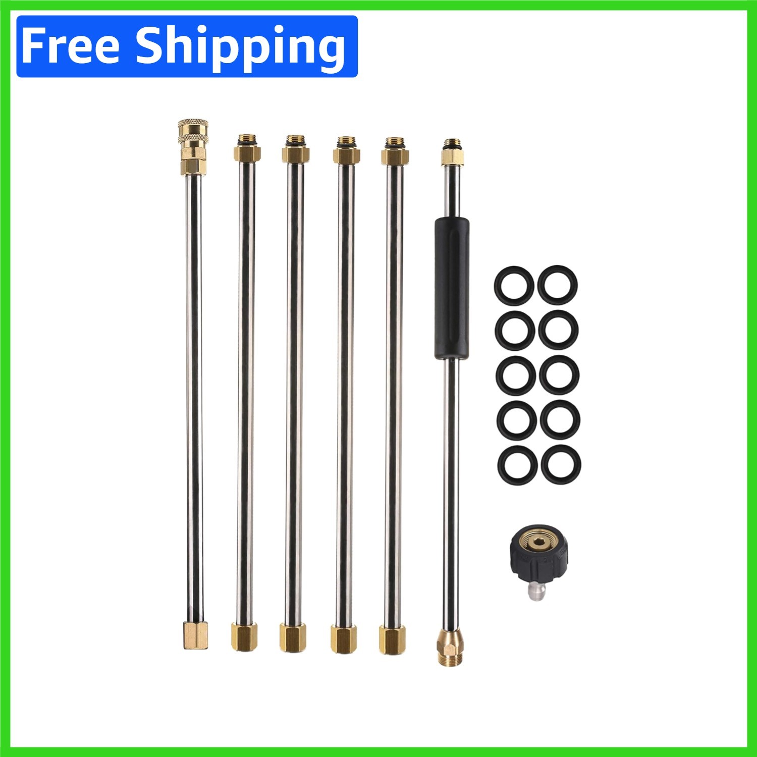 Versatile 90-Inch Power Washer Extension with Stainless Steel & Brass Fittings