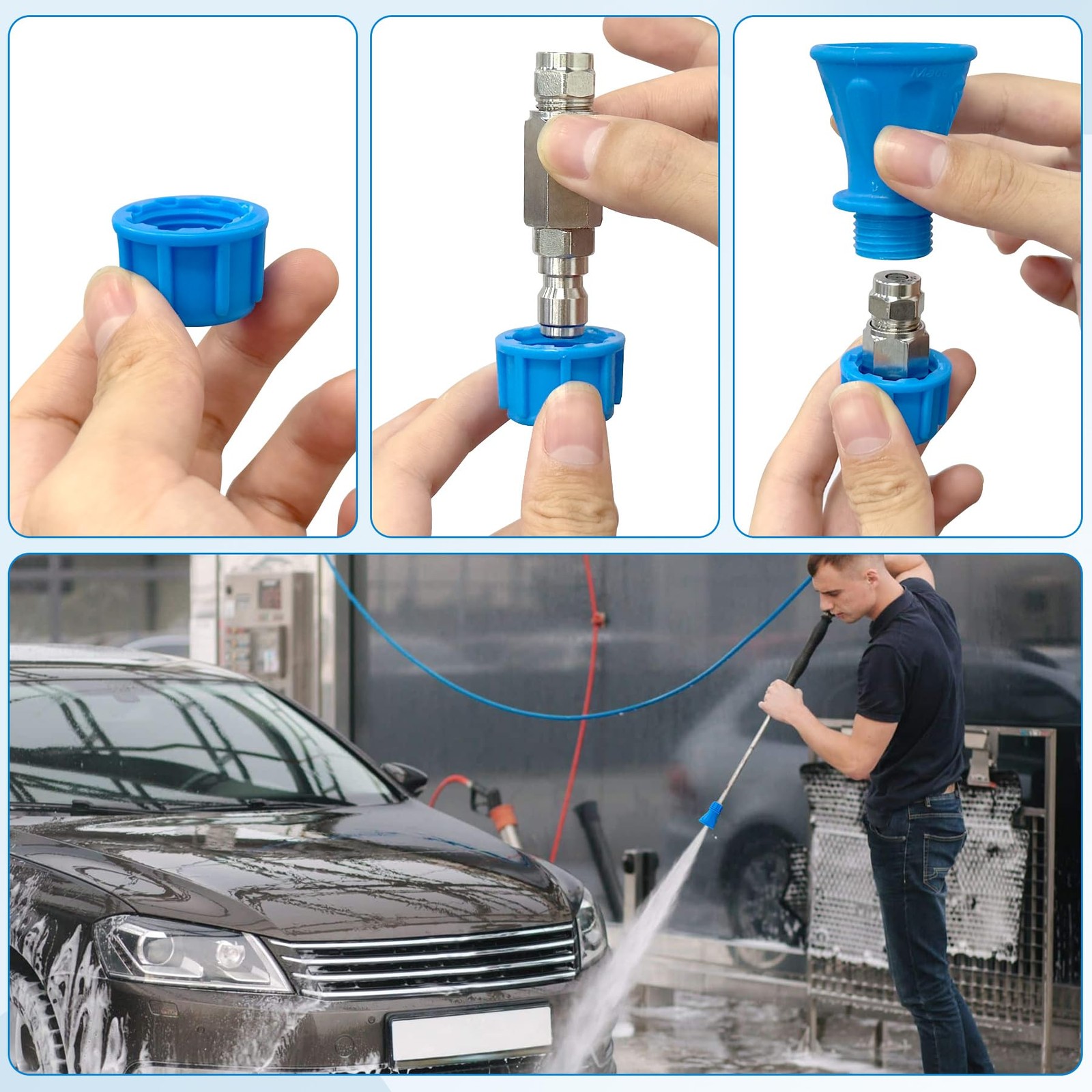 25 Pressure Washer Nozzle Guard 3.0 Orifice Replacement Rubber 1/4 Quick Connect
