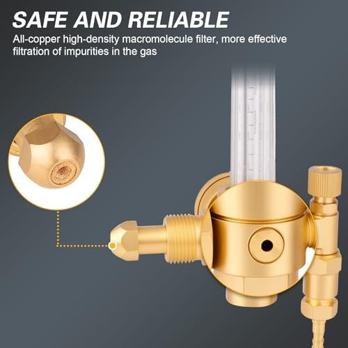 Argon CO2 Regulator with CGA-580 Inlet, 0-4000 PSI Gas Pressure Regulator for