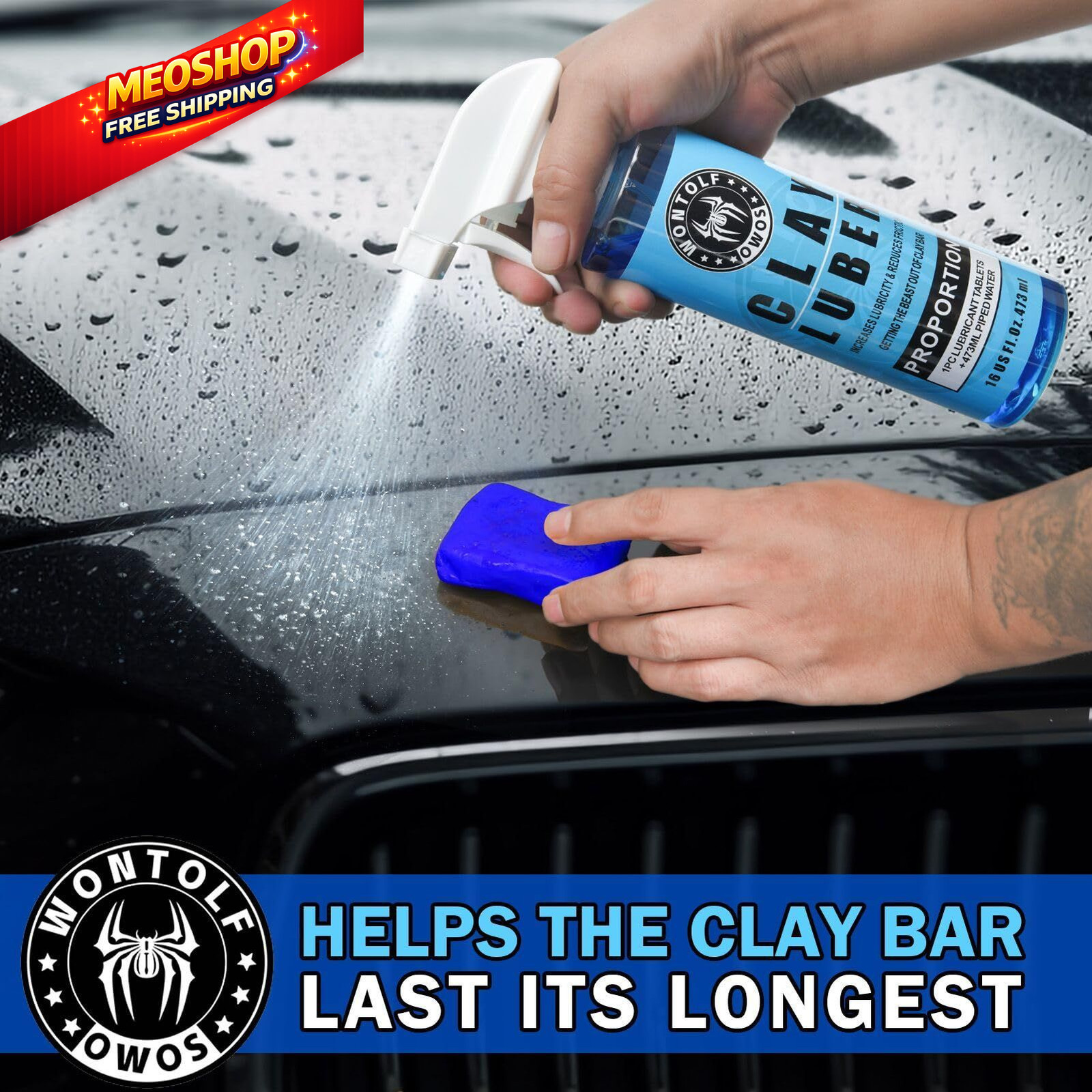 Wontolf 10 Pack Clay Bars Auto Detailing Premium Grade Magic Bar Blue