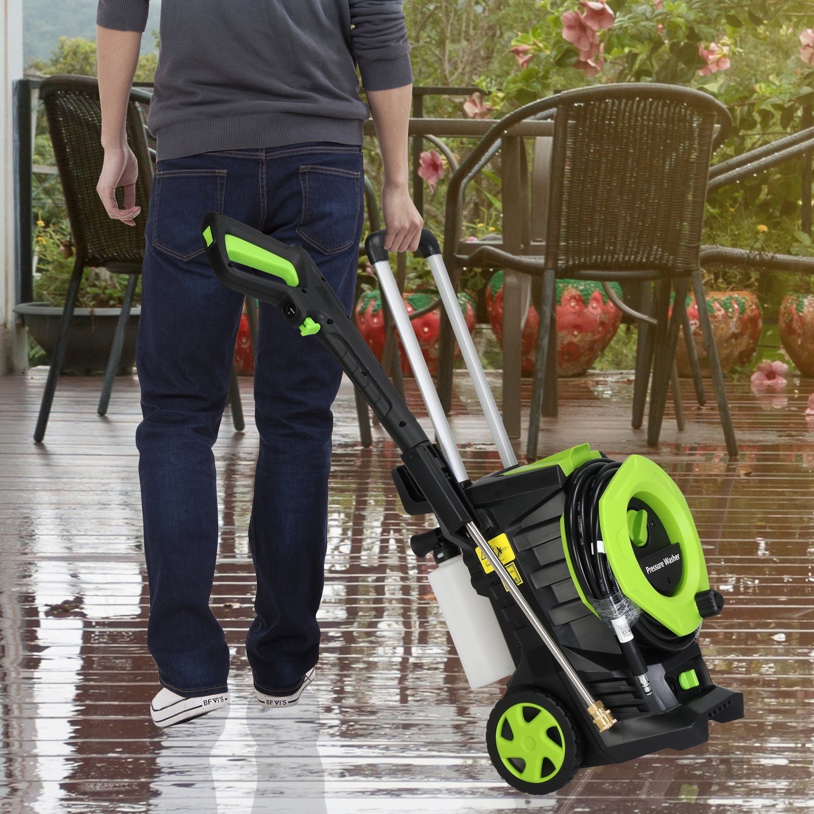 Ktaxon 3380 PSI at 2 GPM 1800W Corded Electric Cold Water Pressure Washer,