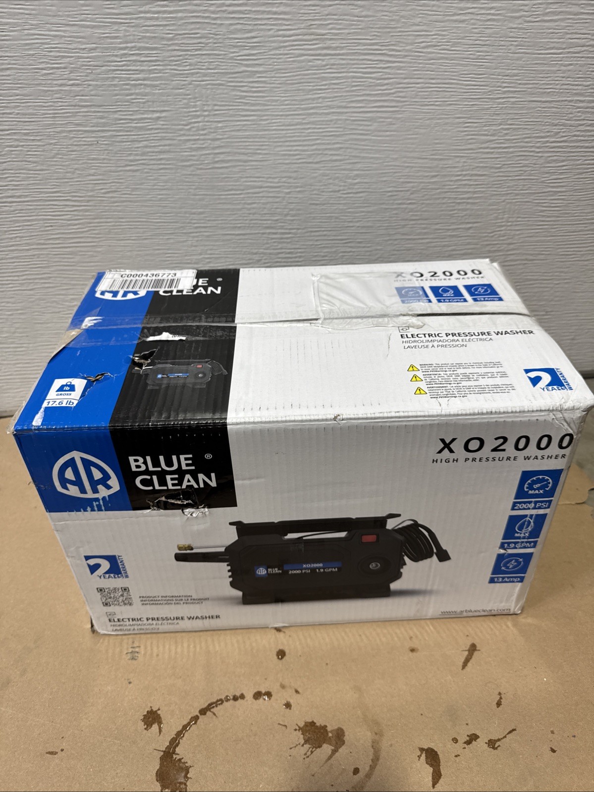 AR Blue Clean XO2000 | 2,000PSI @ 1.9GPM | Electric Pressure Washer