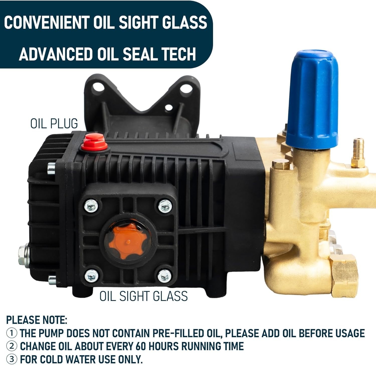 Pressure Washer Pump, 4400PSI 4GPM 1″ Shaft Horizontal Triplex Plunger Power …