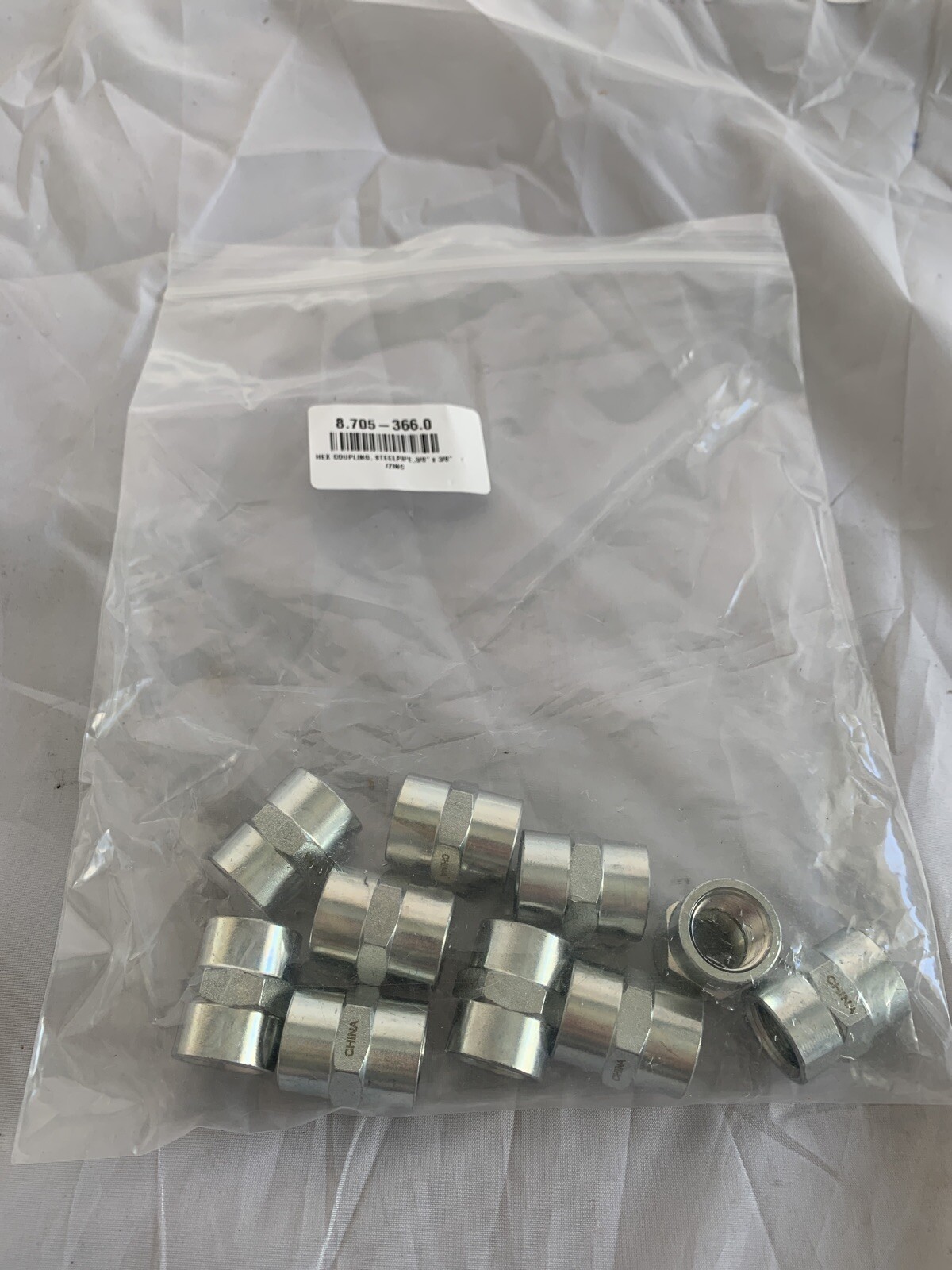 10 PACK 8.705-366.0 Karcher HEX COUPLING, STEELPIPE,3/8″ X 3/8″/ZINC