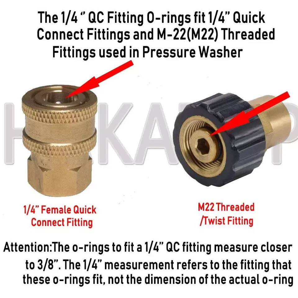 (100pk) New Pressure Washer O-Rings Seal Kits for 1/4&3/8 Quick Coupler
