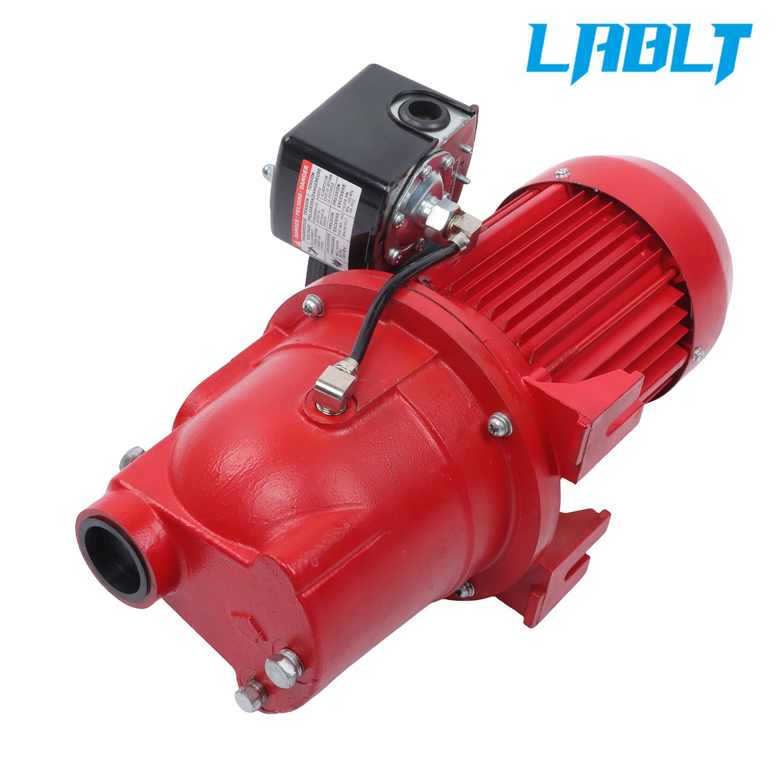 LABLT Red Shallow Well Jet Pump 3/4 HP 13 GPM Cast Iron, 115/230V Dual Voltage