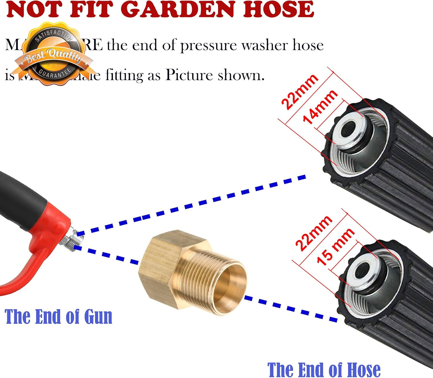 4000 PSI Pressure Washer Wand Extension 5 Nozzle Curved Rod Kit