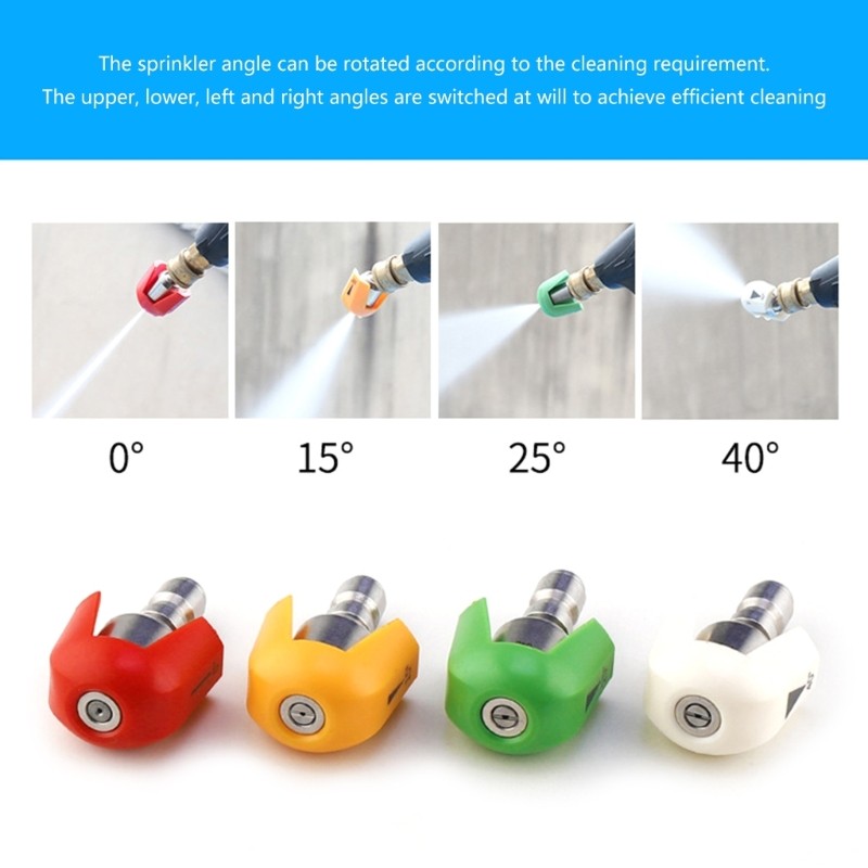 Four-Piece Stainless Steel Car Wash Nozzle Kit with 1/4 Quick Connect