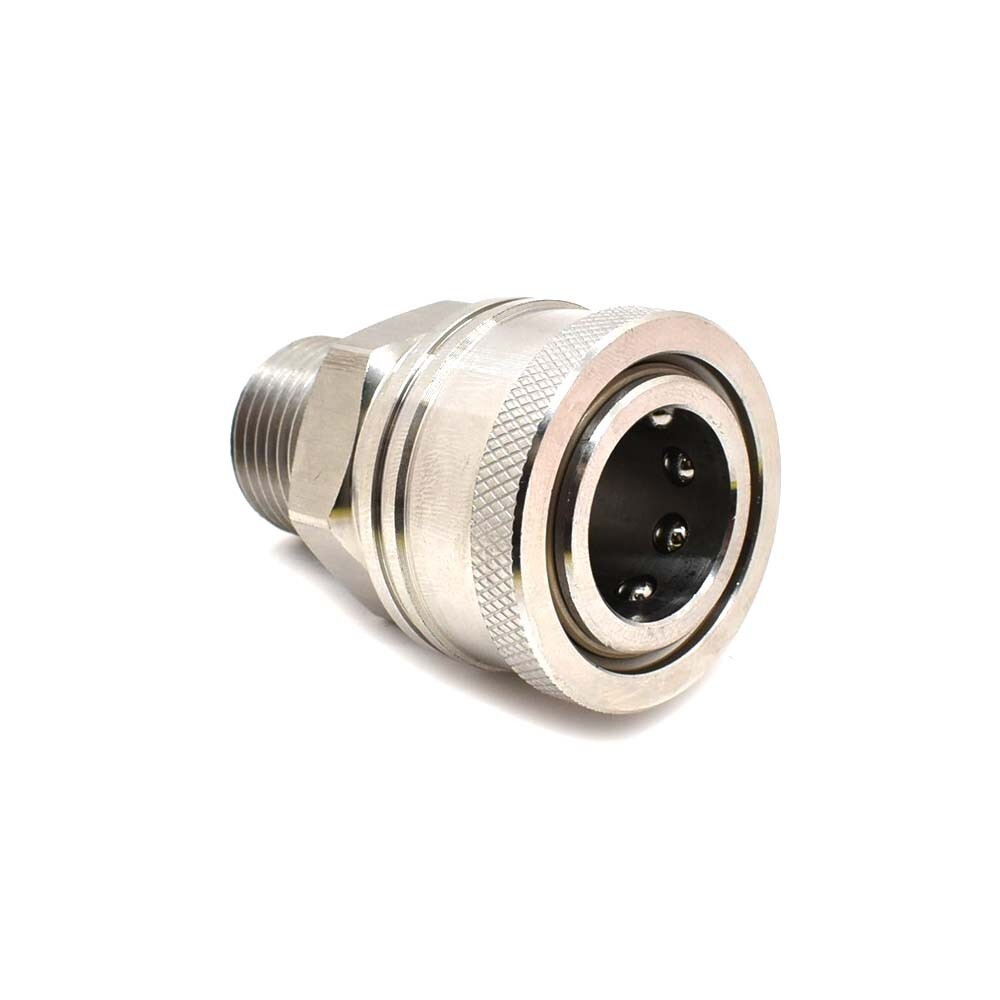 Interstate Pneumatics PW7224 1/2 Inch NPT Male Stainless Steel Coupler 5200 PSI