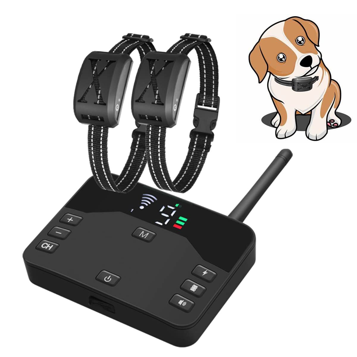 Wireless Electric Dog Fence Pet Containment System Shock Collar For 1/2/3Dogs