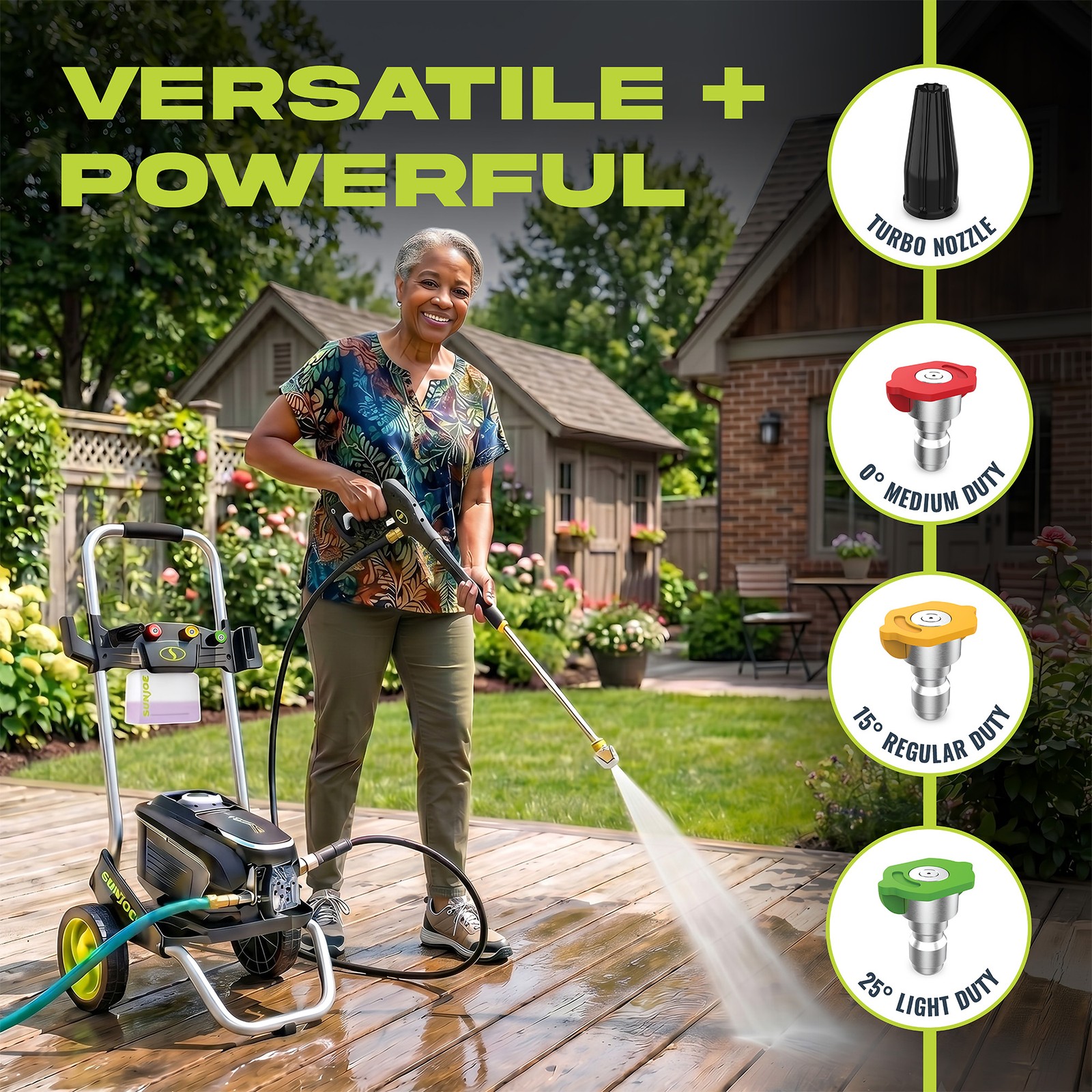 Sun Joe 2200 PSI Electric Pressure Washer w/ Foam Cannon & Nozzles, SPX7000-MAX