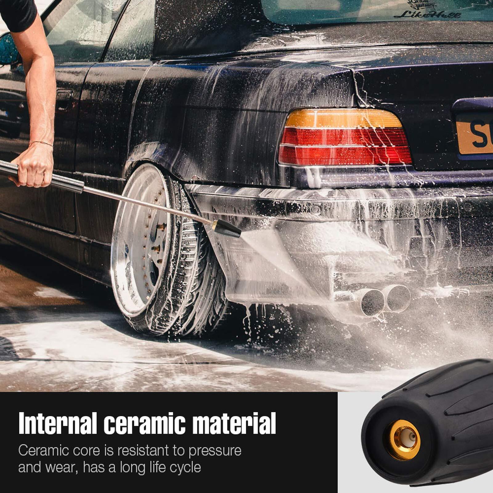 Pressure Washer Rotating Turbo Nozzle for Car House w/ 5 Spray Nozzle Tips