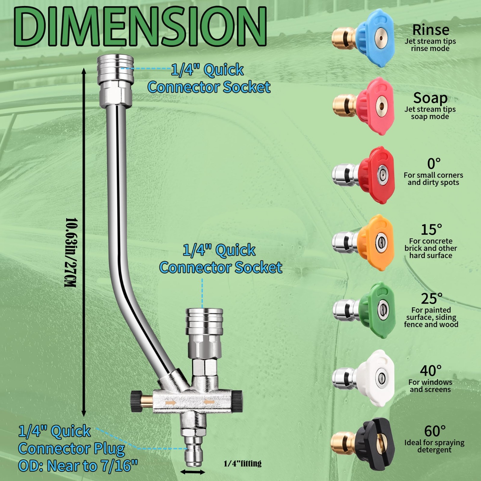 Foam Cannon for Pressure Washer – Dual Connector, M22 & 1/4″ Quick Connect, 4200