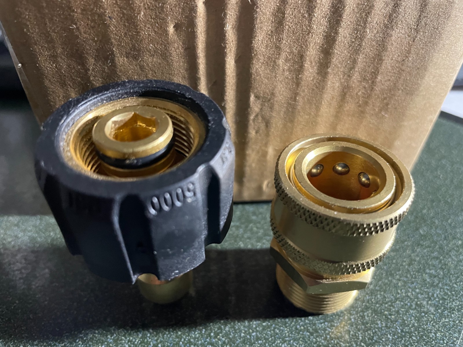 2 PCs Pressure Washer Quick Connect Fittings Brass Adapters 14MM to 3/8 Inches