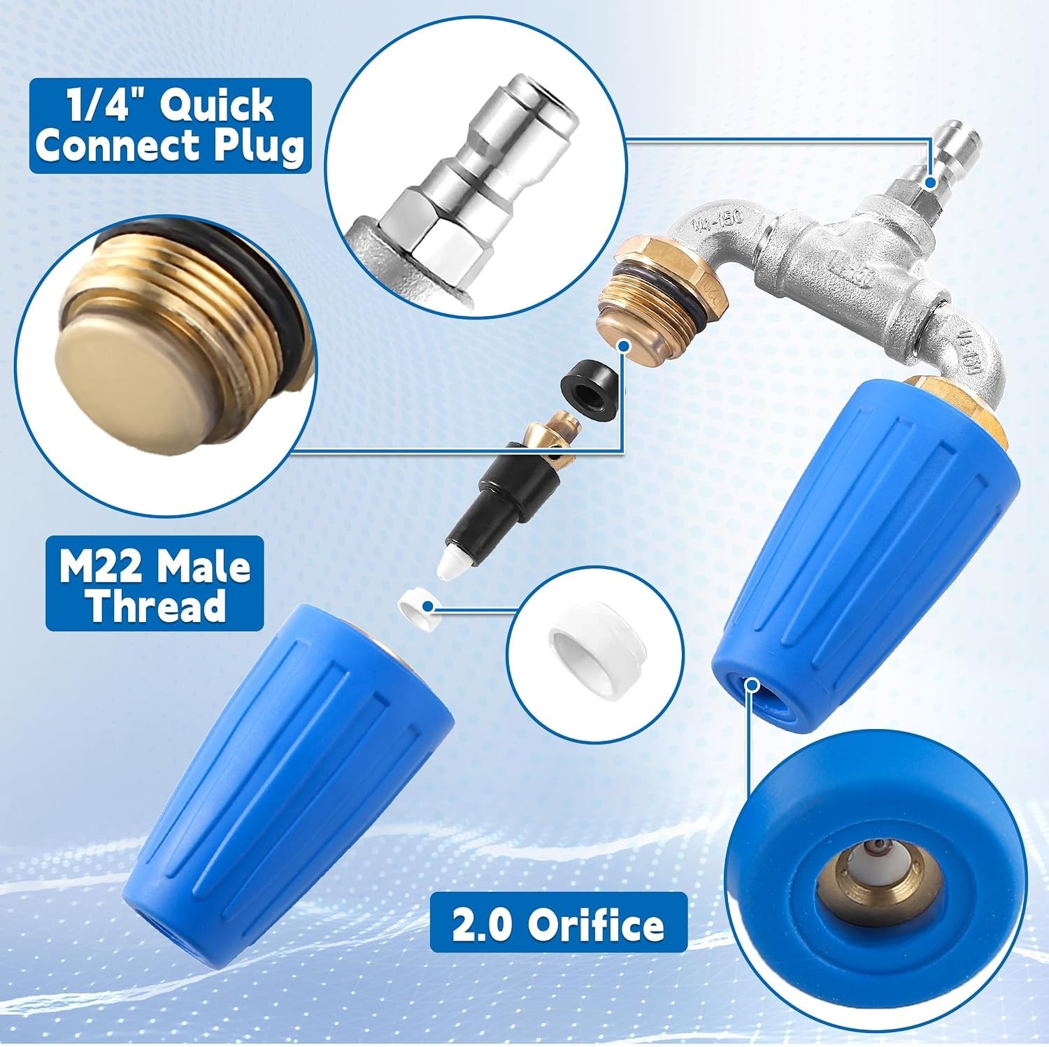 Professional Dual Turbo Nozzle with 1/4″ Quick Connect – Multi-Surface Cleaner