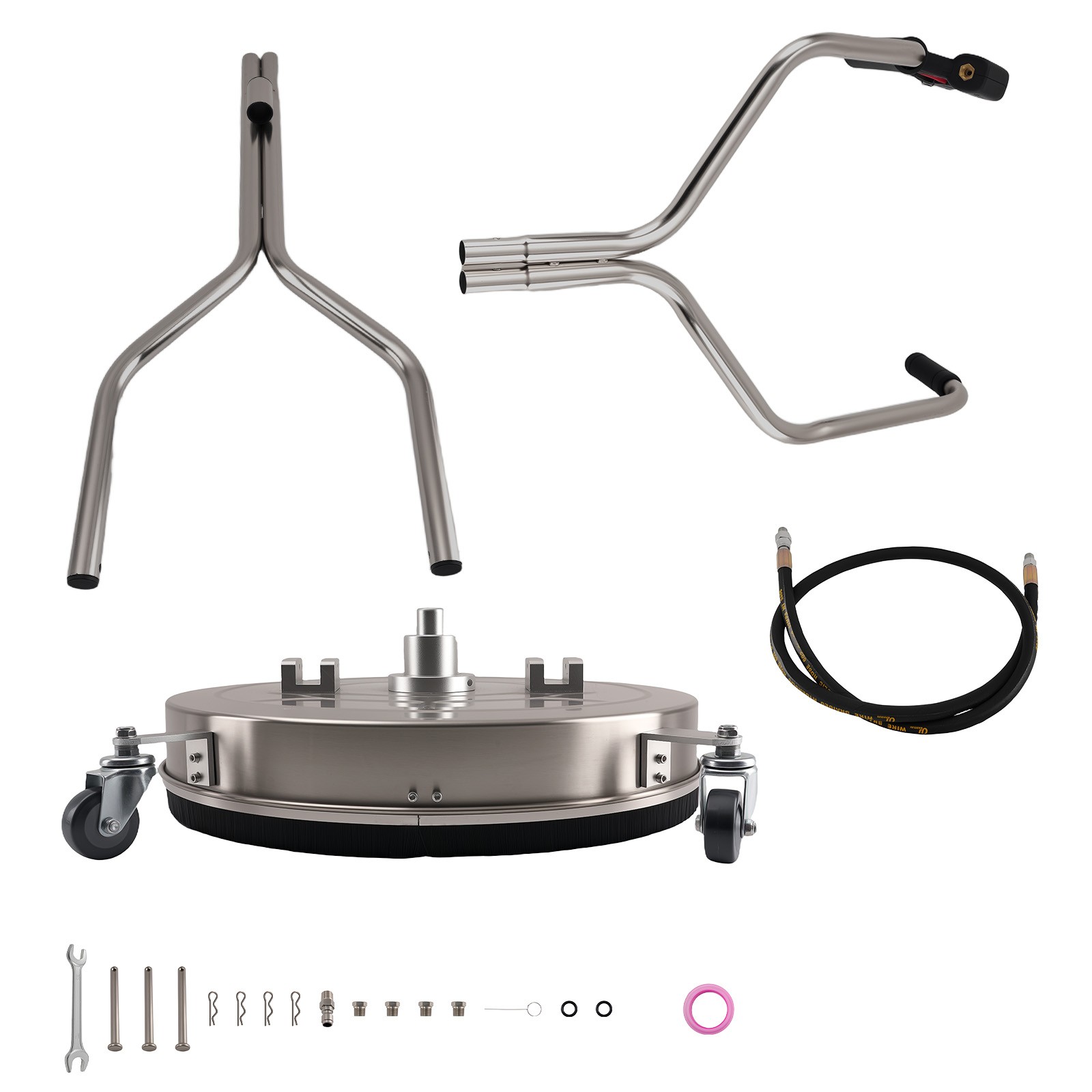 24 inch Pressure Washer Surface Cleaner Stainless Steel 4 Wheels & Dual Handle