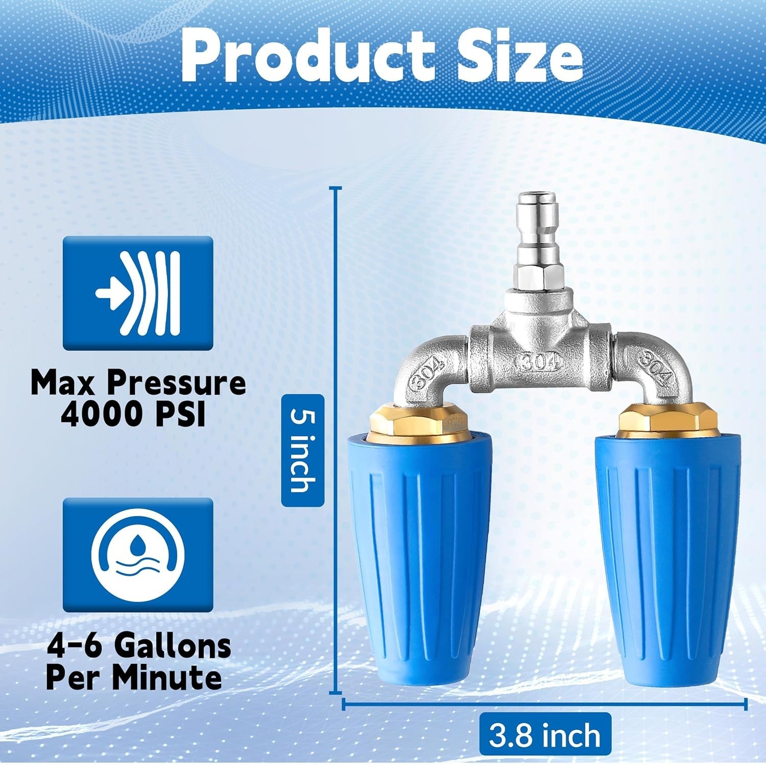 Professional Dual Turbo Nozzle with 1/4″ Quick Connect – Multi-Surface Cleaner