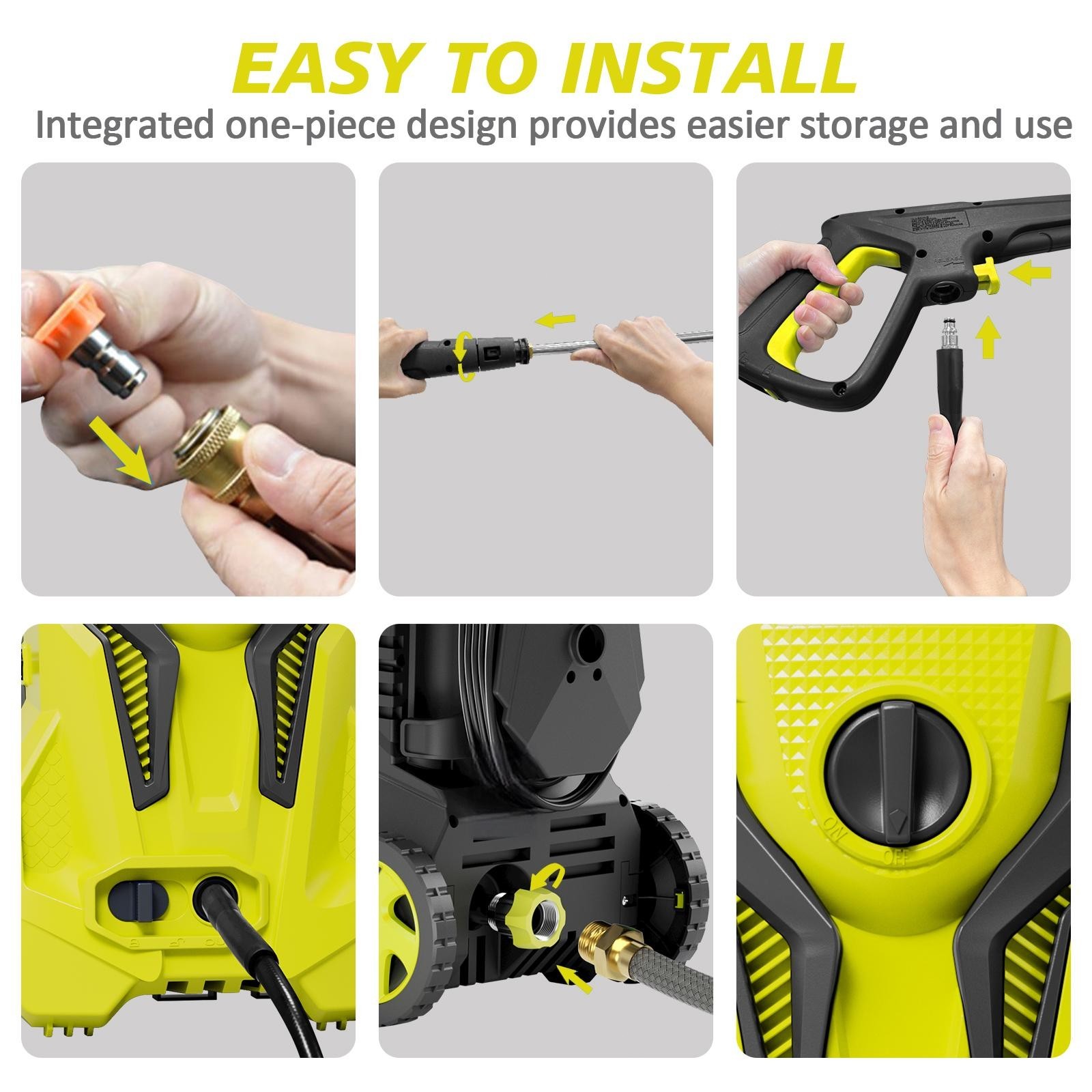 Pressure Washer 4200PSI 2.5GPM, Foam Cannon, Stainless Steel Lance, for Car