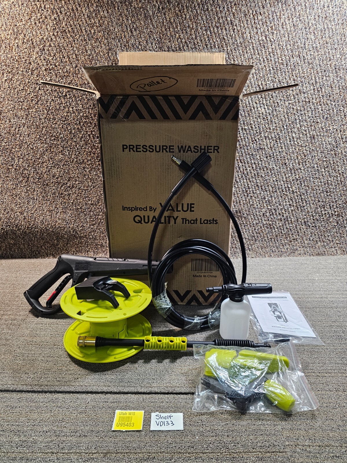 Cold Water Electric Pressure Washer 3800PSI 2.4GPM for Foam Cleaning GYQXJHY619A
