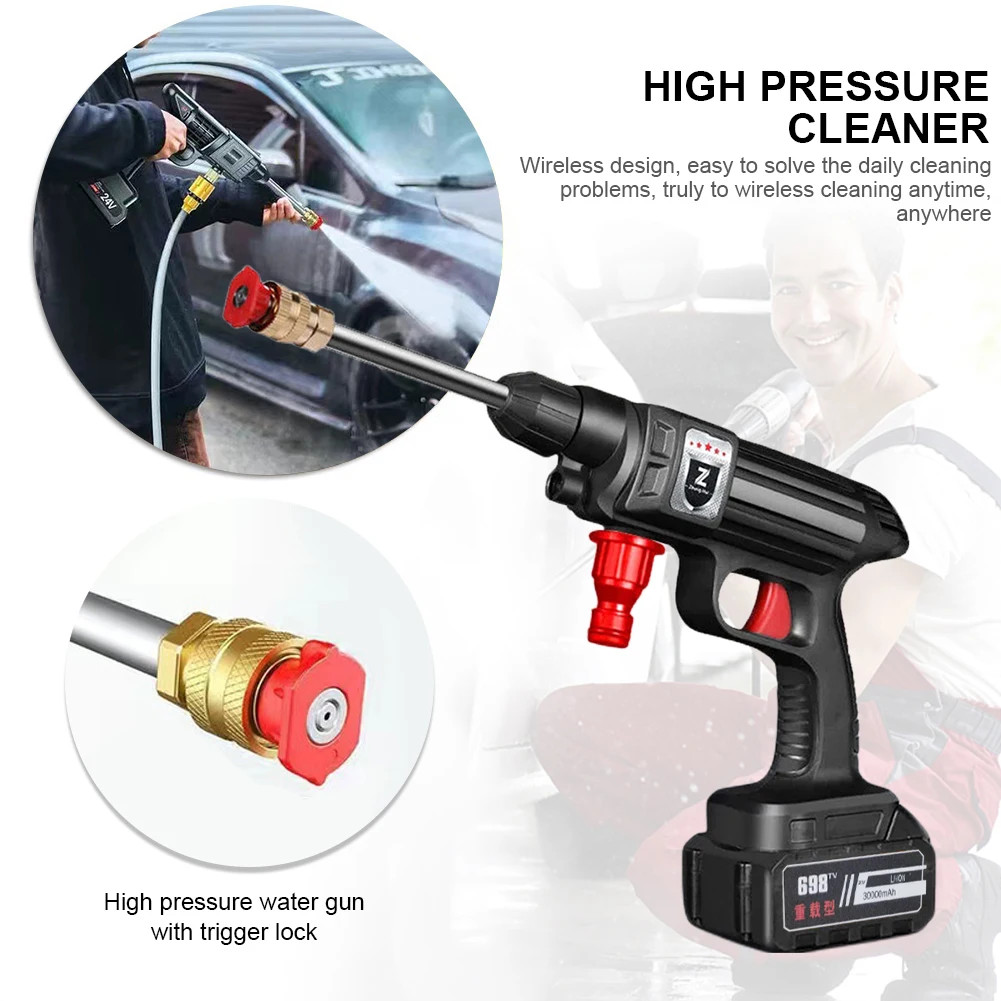 1500W 30000mAh Cordless High Pressure Washing Spray Gun