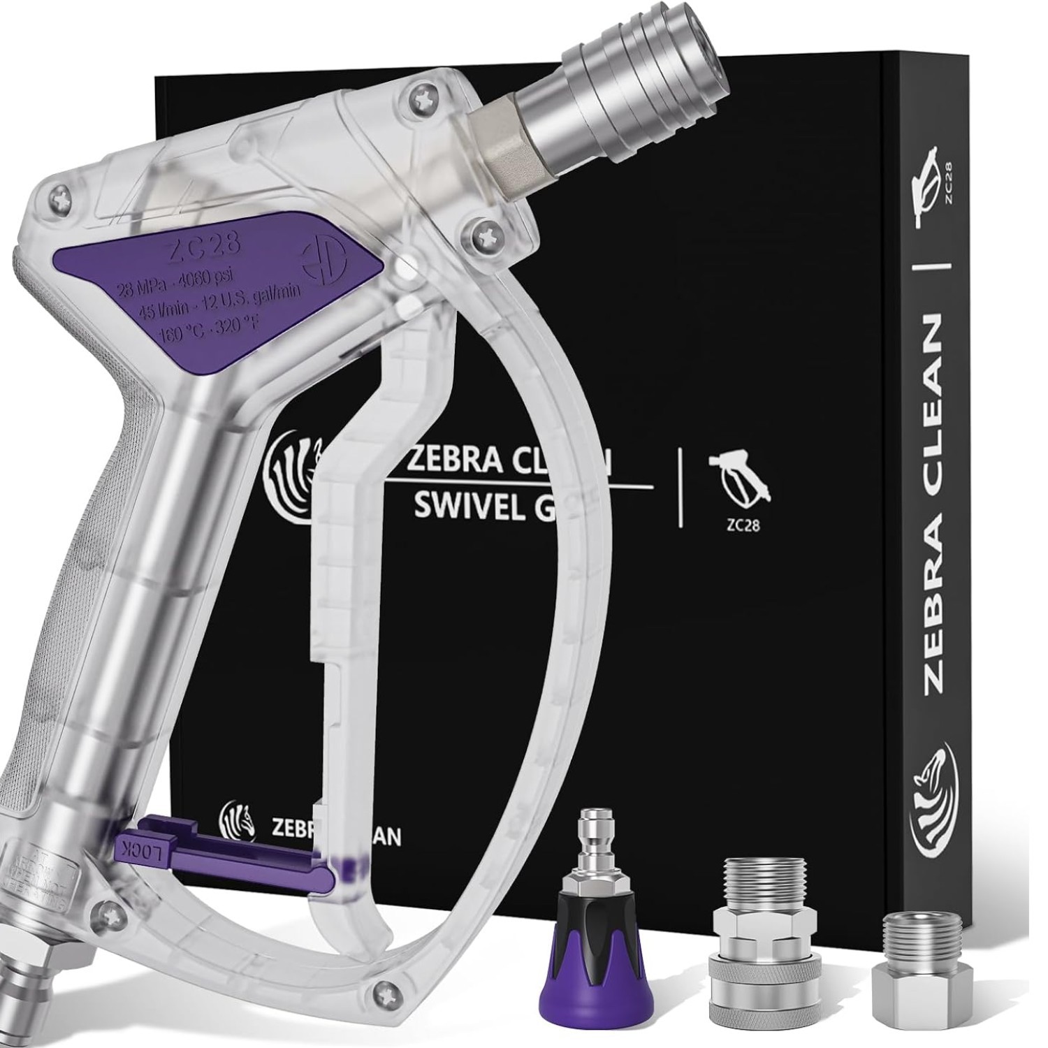 Short Pressure Washer Gun, Swivel Power Washer Gun 4060 PSI, Stubby Pressure