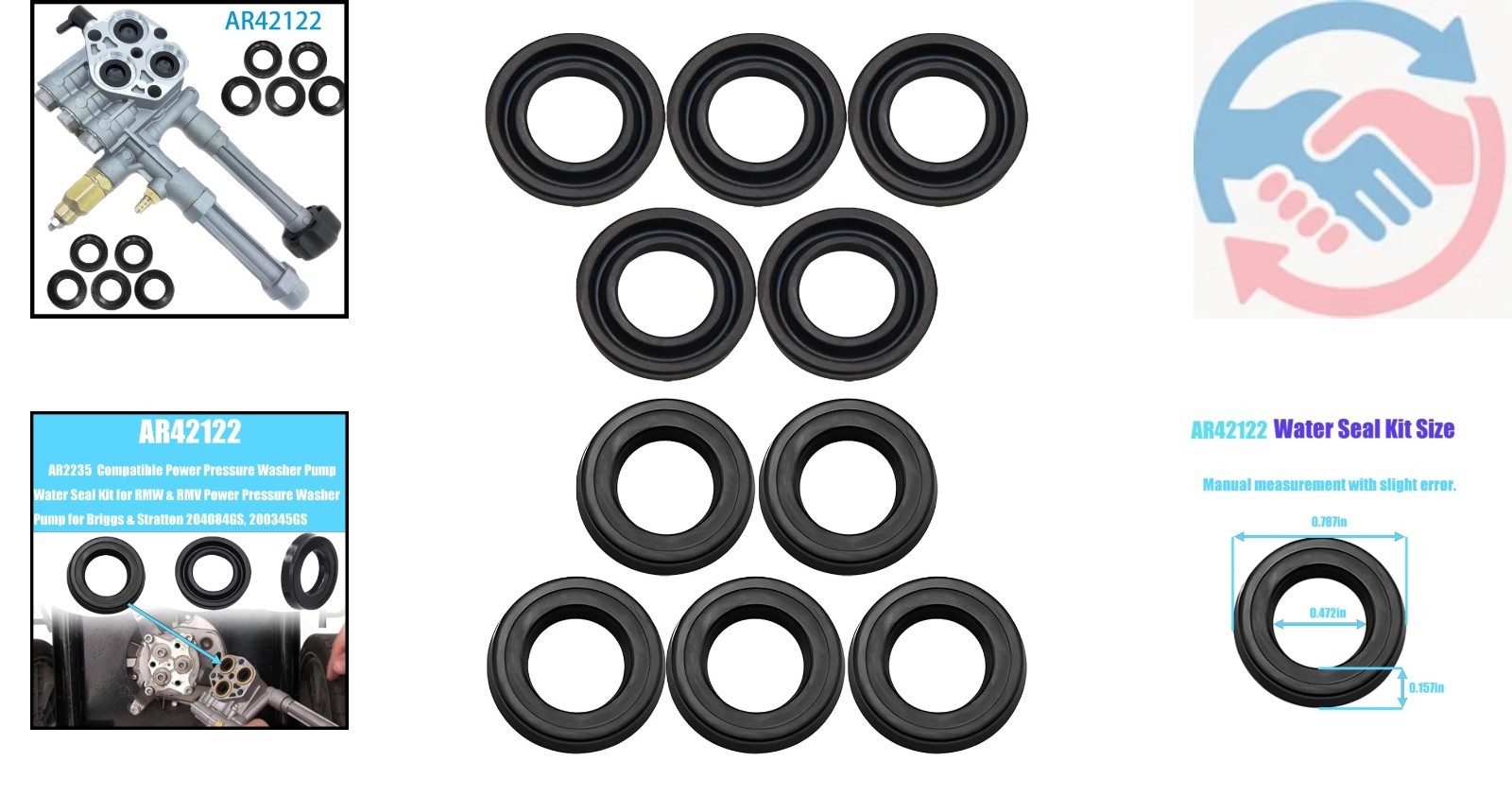 10 Count Replacement Water Seals for Pressure Washers – Fits AR & Husky Models