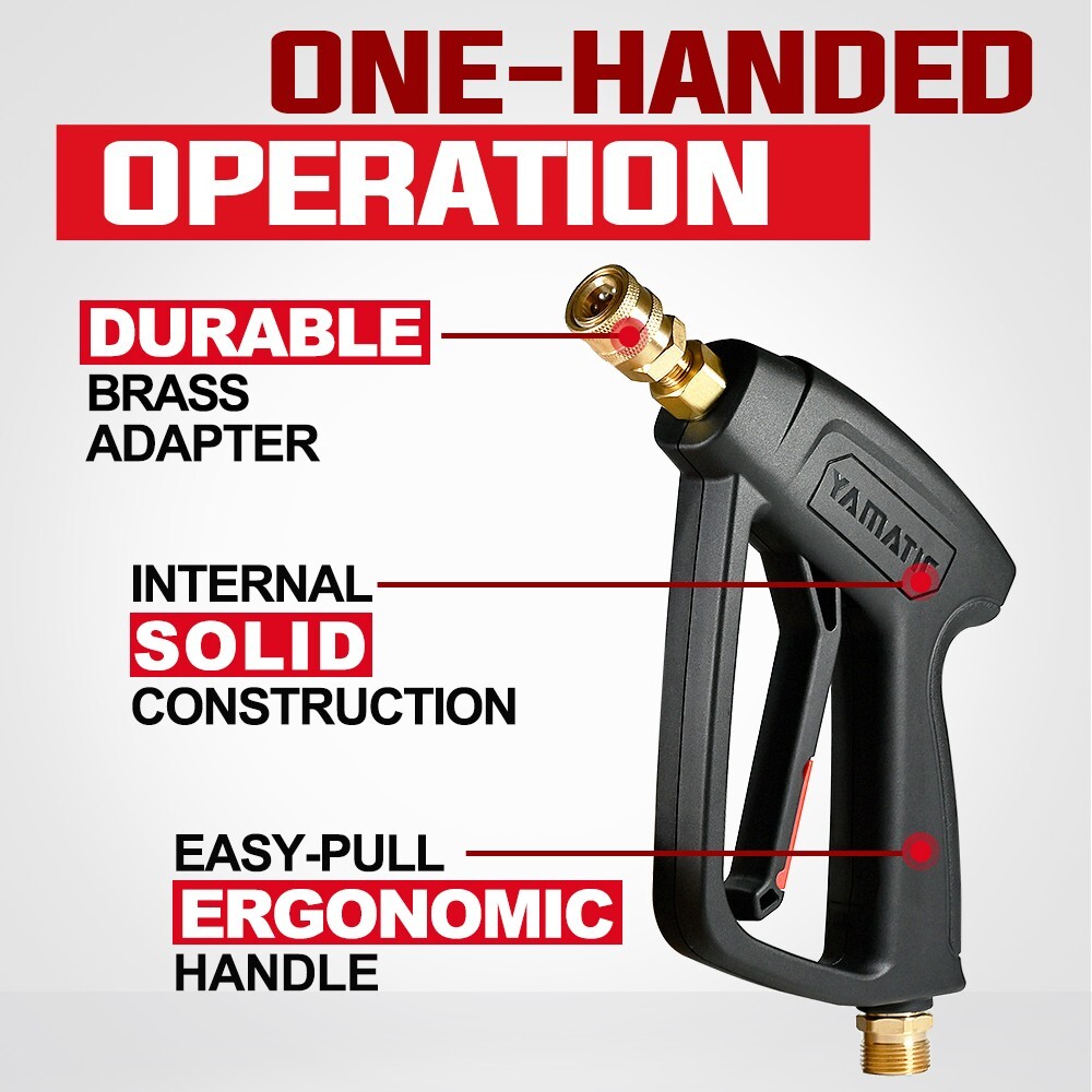 YAMATIC 4000psi Pressure Washer Gun Car Washer Gun 1/4″ Quick Connect Spray Tips