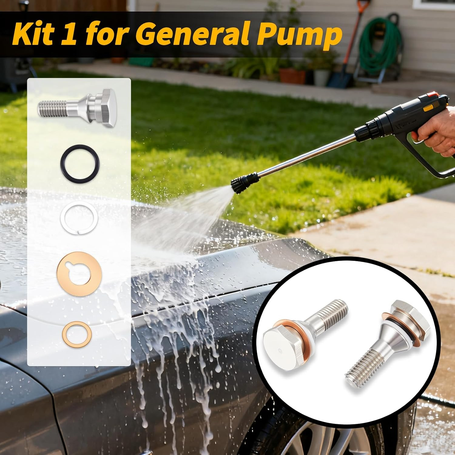 Rebuild 20Mm Kit Pressure Washer Pump Rebuild Kit Compatible with General Pump T