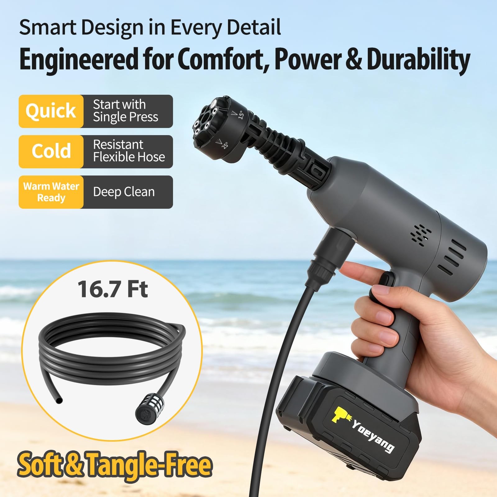 Yoeyang Portable Handheld Cleaning Tool Lightweight Compact Spray Tool 6-In-1
