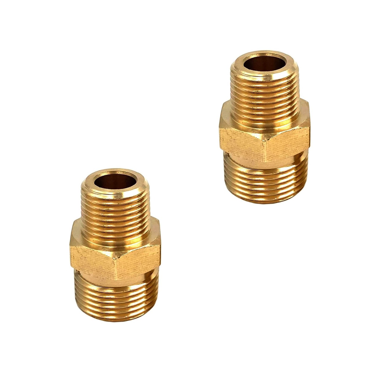 2 Pcs M22 Pressure Washer Fittings, Brass 3/8 Inch NPT Male to Metric M22 14m…