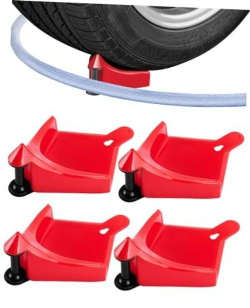 Car Hose Guide 4PCS, Hose Guide for Car Wash Detail, Tire Hose Roller Red