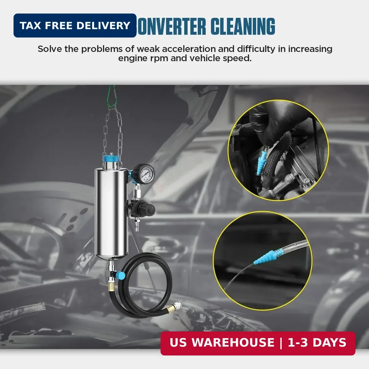 Fuel Injector Cleaner Tool Kit 1000ML 150PSI Disassembly-Free Fuel Injection Sys