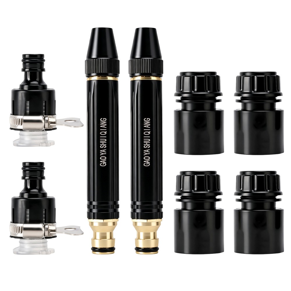 2 PCS High Pressure Garden Hose Nozzle Set 3 Adjustable Spray Patterns