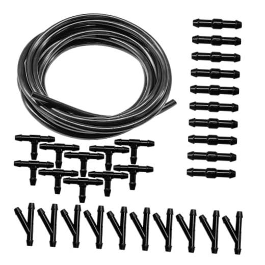 Universal Car Windshield Washer Hose Kit, 4M/13Ft Rubber Washer Fluid 31PCS